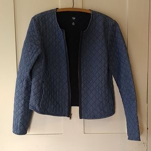 Quilted Gap chambray zip jacket